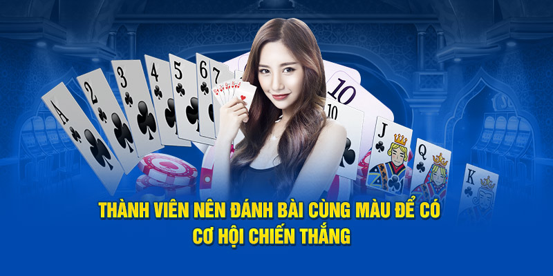 Thành viên nên đánh bài cùng màu để có cơ hội chiến thắng